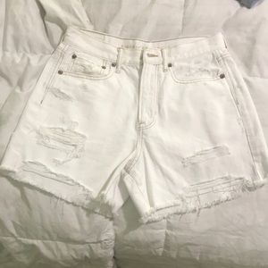 American Eagle white jean shorts